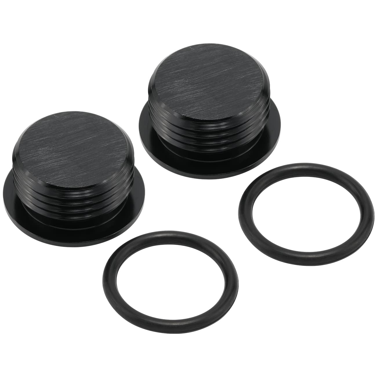Podavelle 4An 4 Orb O-Ring Seal Boss Socket Port Plug Block Off Fitting Adapter Aluminum Black, Pack Of 2