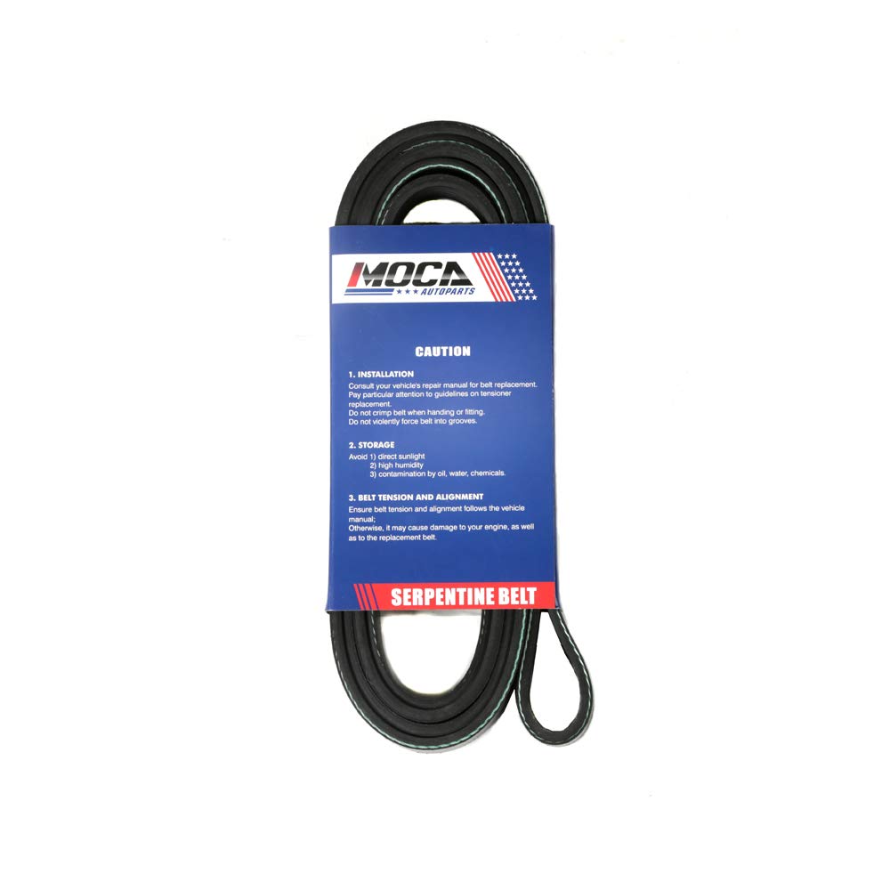 MOCA 6PK2375 EPDM Serpentine Belt fit 08-12 for Chevy Malibu 3.6L & 07-09 for Pontiac G6 & for Saturn Aura 3.6L & 90-92 for Ford