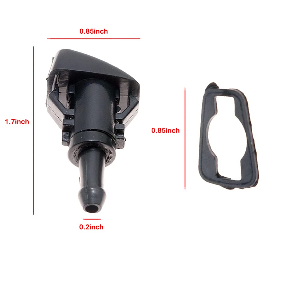 Pack of 2 Windshield Washer Nozzle Sprayers Kit Front Left Right Windshield Washer Squirter Nozzle for 2005-2015 Jeep 2004-2017