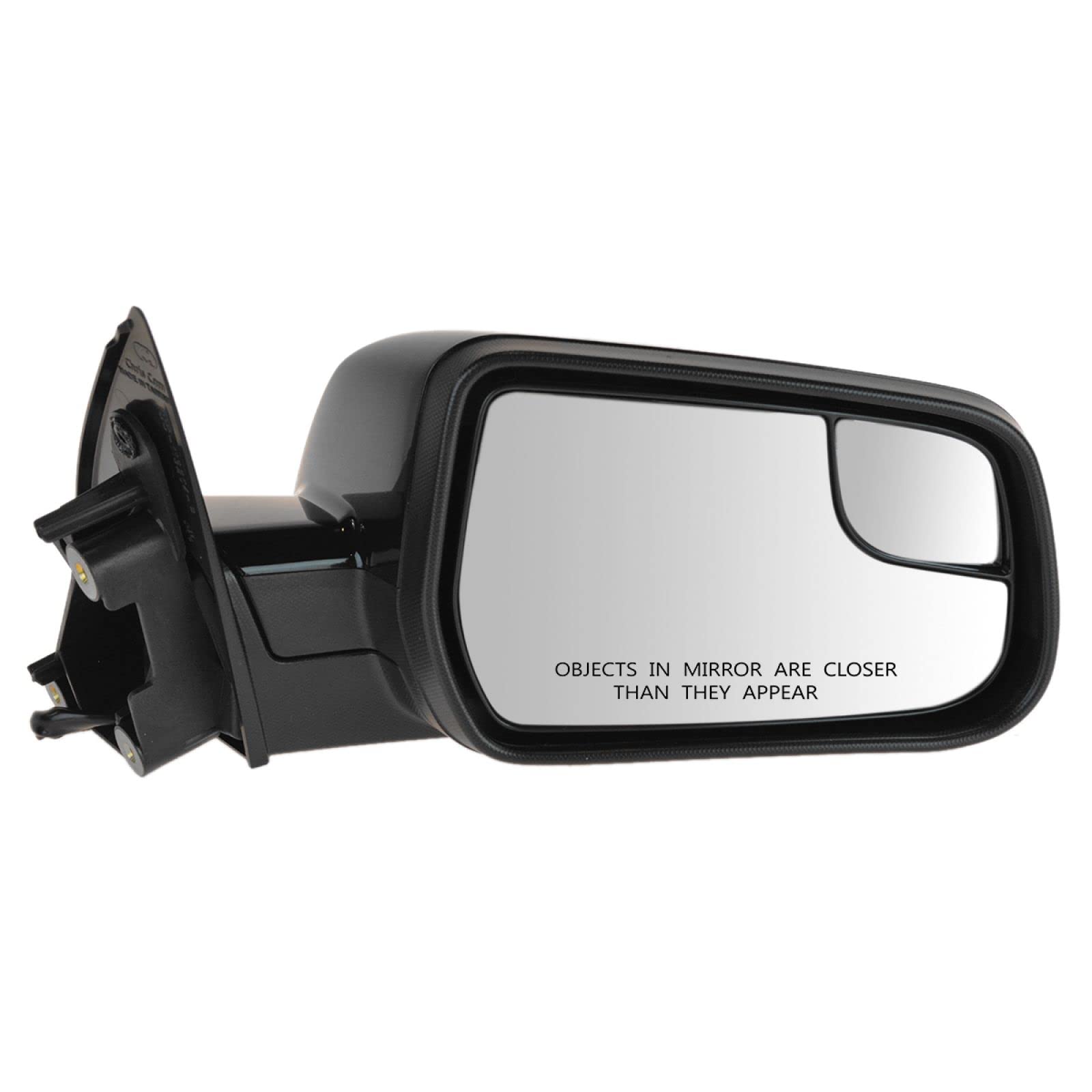 Trq Right Mirror With Heat Without Memory With Spotter Mirror Without Convex Glass Passenger Side Compatible With 2011-2014 Gmc