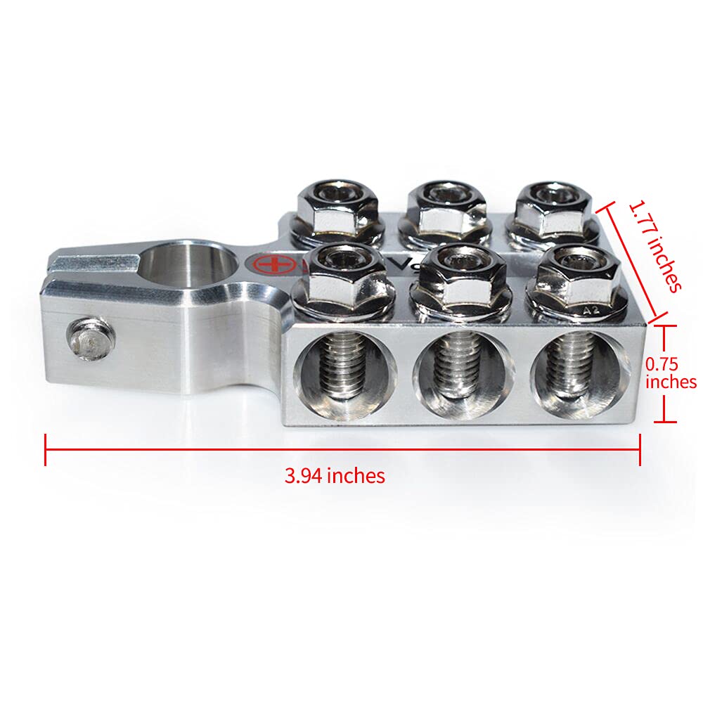 Vgate Lead Acid Battery Terminal Clamps, 8Awg Up To 4/0(Xl) Awg Gauge, 12-Way Connectors, Positive And Negative (+/-)(Pair) For