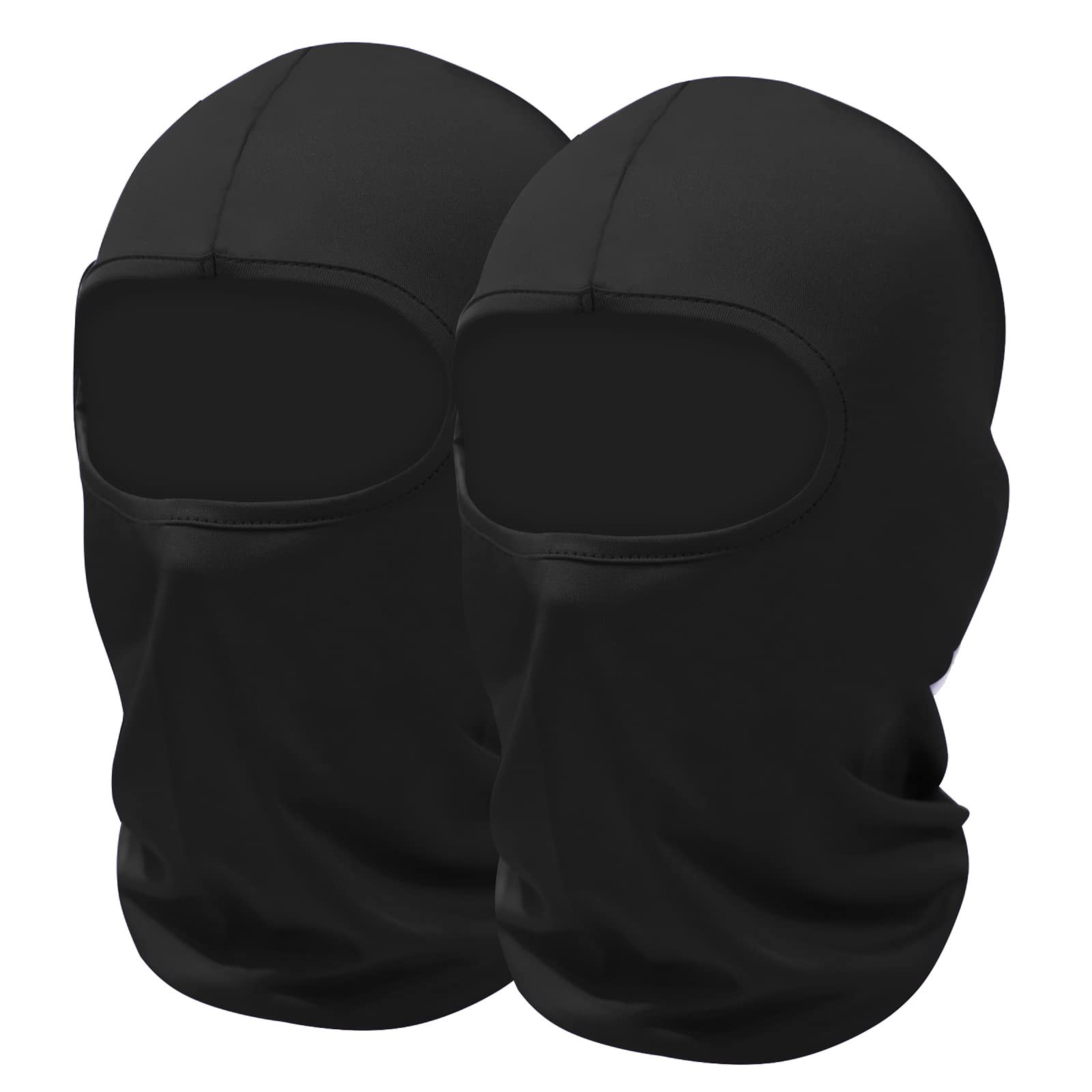 SHEVERCH 2 Pack Black Ski Mask UV Protection Lightweight Balaclava Face Mask Men Women Football Motorcycling