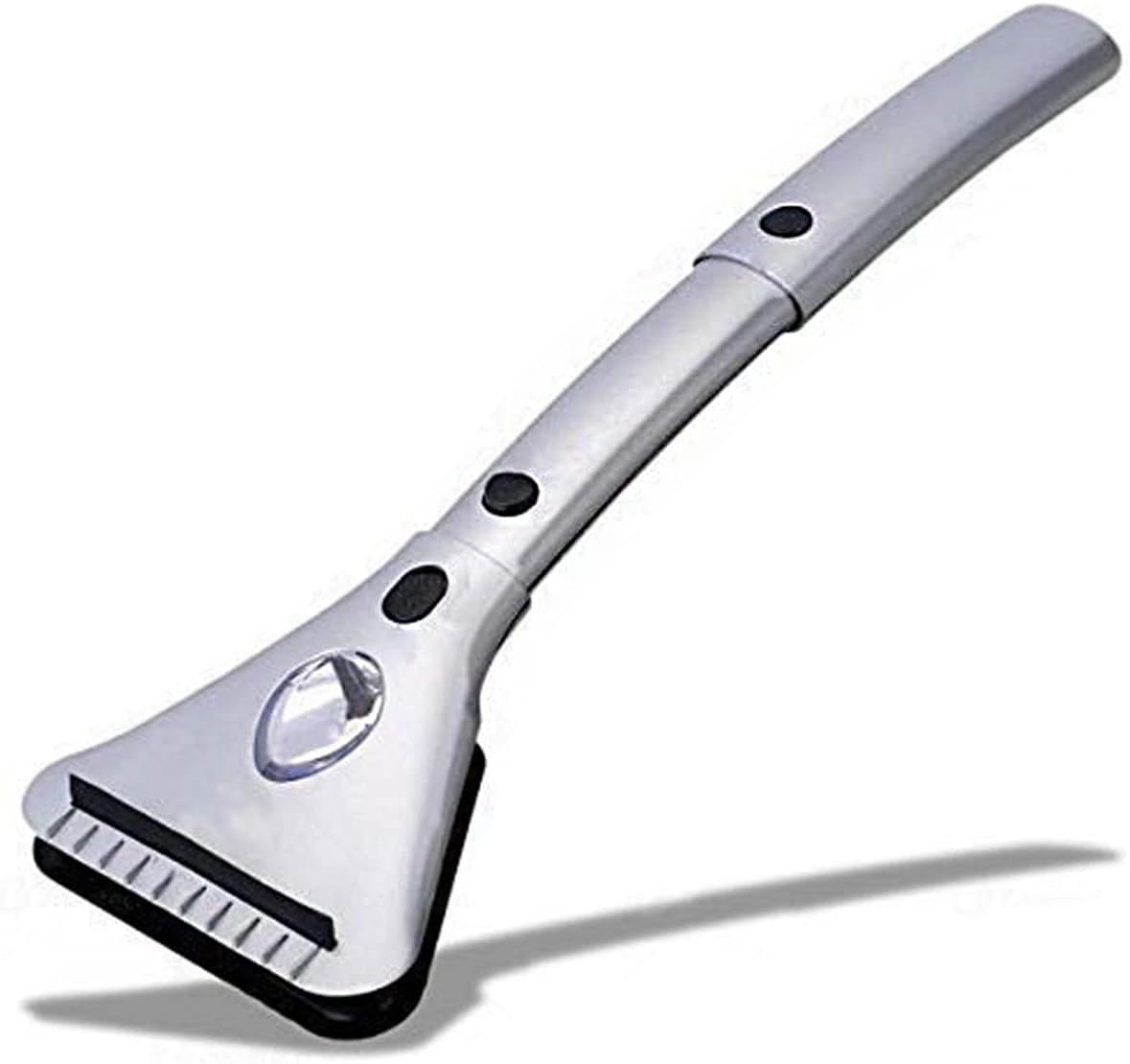 ZONETECH Heated Car Window Ice Scraper with LED Light-Extendable Auto Windshield Frost Remover 12V Plug into Cigarette Lighter E