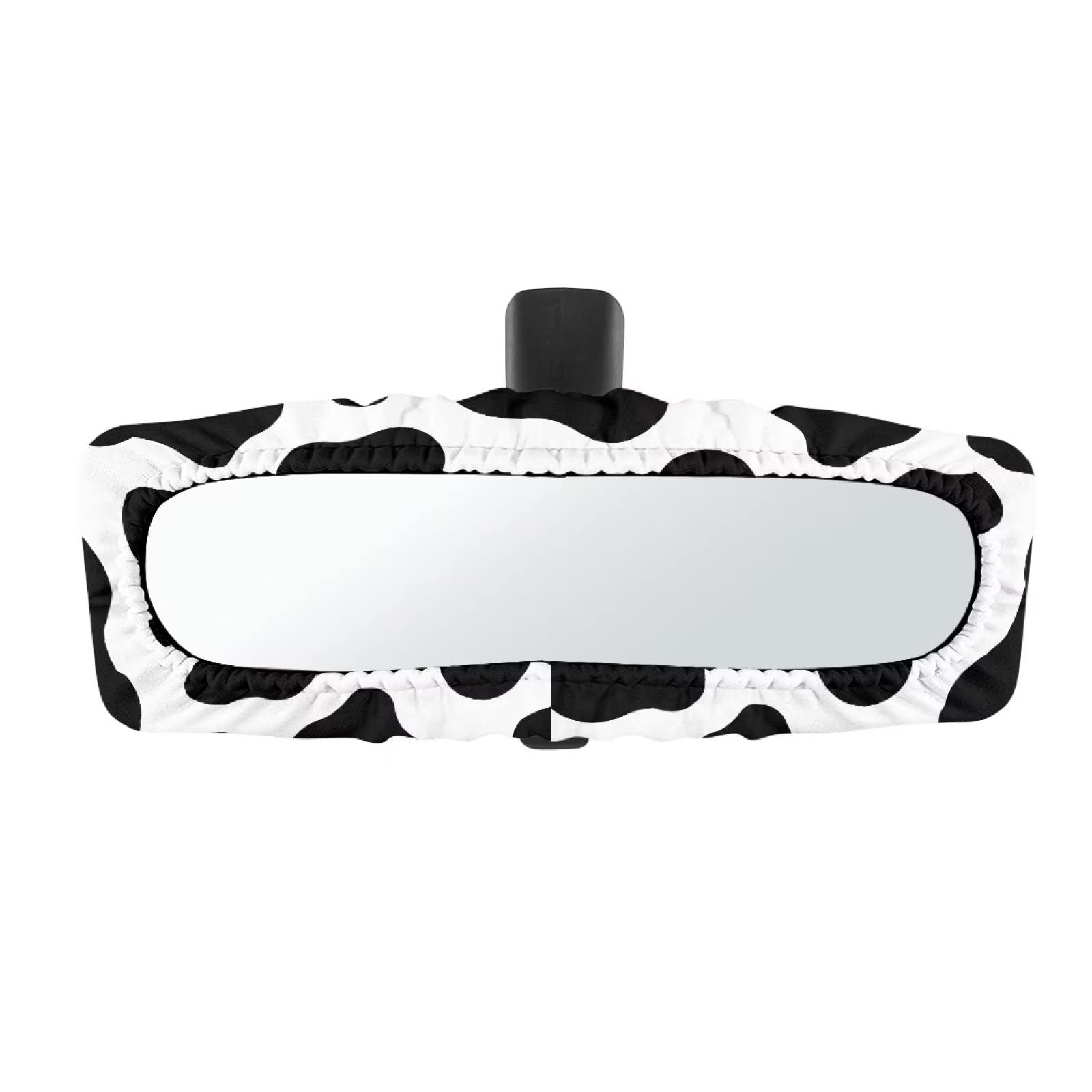 HUISEFOR Cow Print Car Rear View Mirror Cover Interior Mirror Accessories for Women, Fashion Elastic Rearview Mirror Sleeve Prot