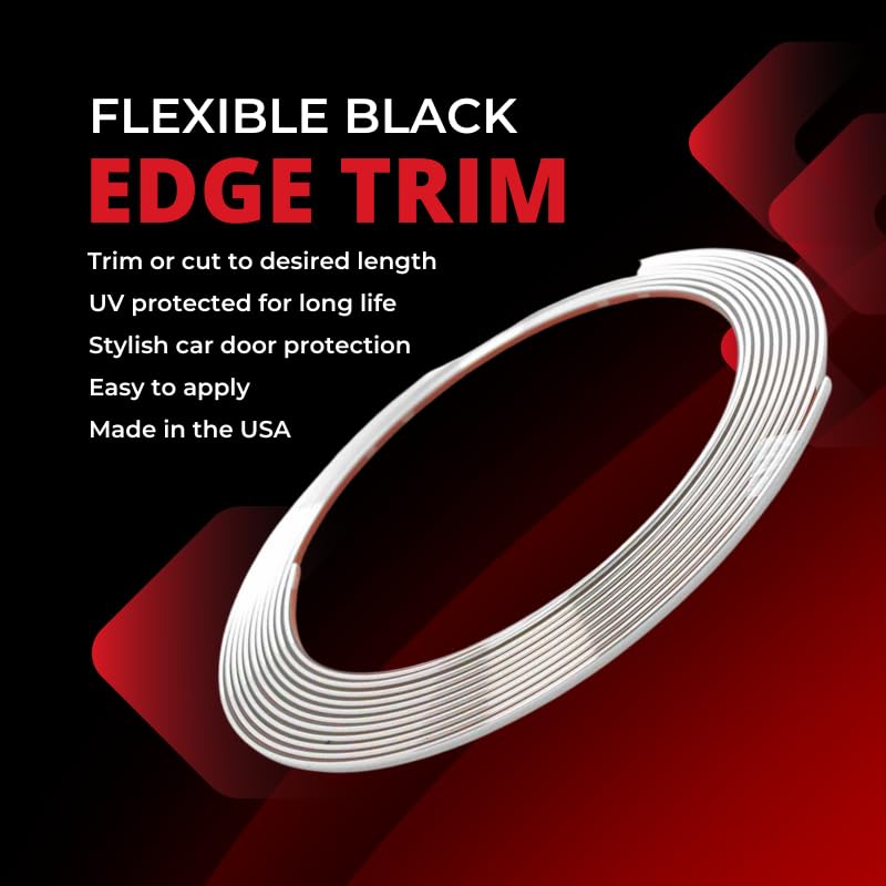 Cowles Custom - Superior 18Feet Black U-Channel Edge Guard Trim, Rubber Bumper Protector Accessory, Door Guard For Cars, Trucks, Suvs, Atvs, Boats