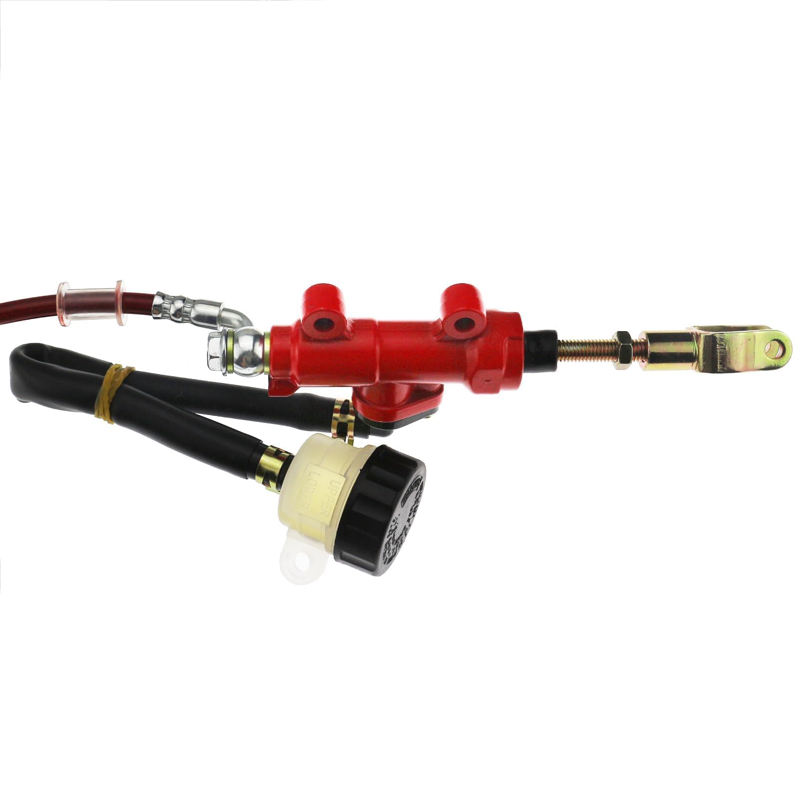 PRO BAT Rear Hydraulic Brake Assembly Caliper Master Cylinder Kit with Extra Brake Pad for Four Wheeler Baja Go Kart Golf Cart A