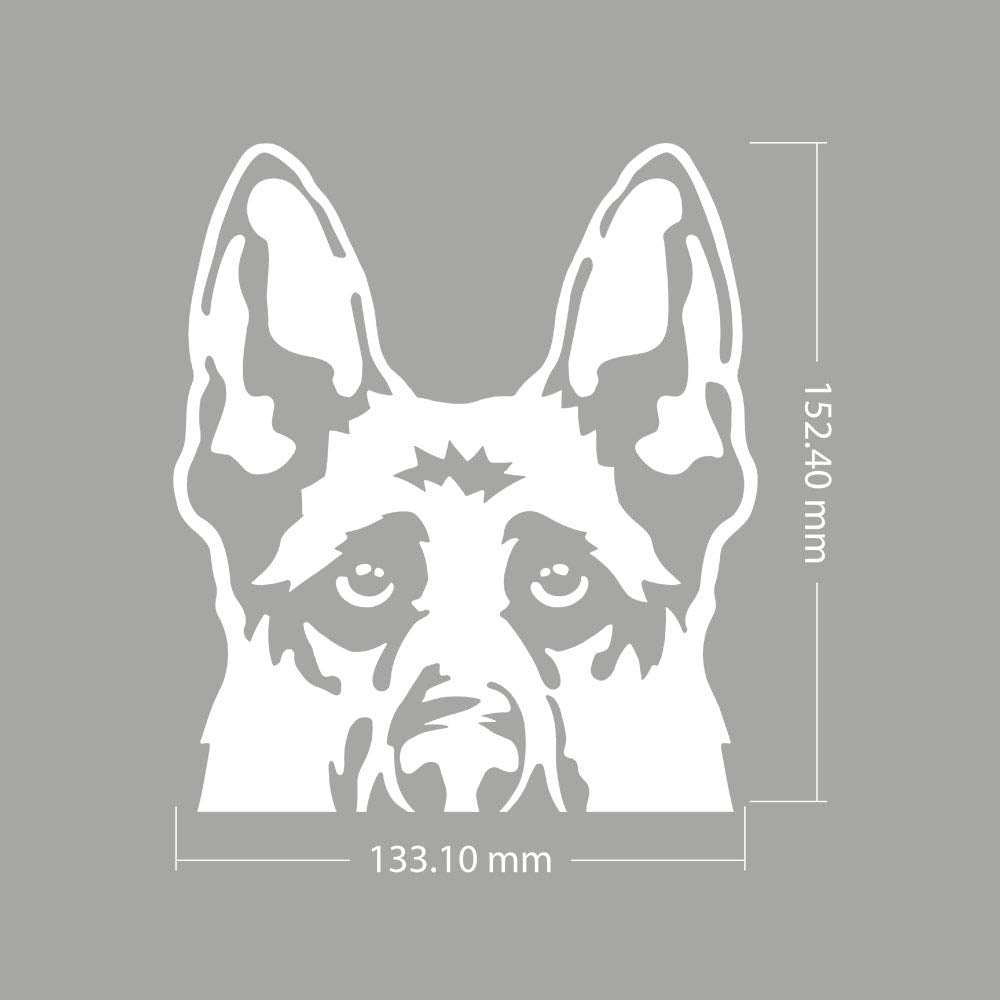 Wirester 6 Inch Clear Vinyl Decal Sticker Decoration For Car Window (Or Any Flat Surface) - German Shepherd Dog