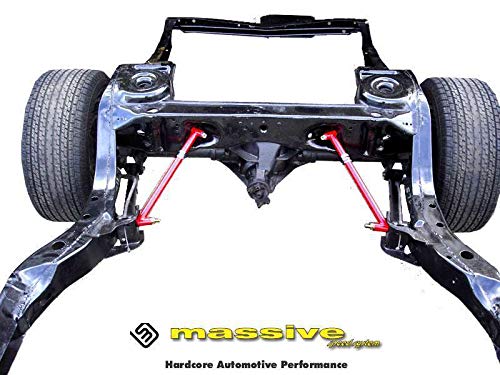 Made In Usa Mirror Red Competition Series Upper Lower Control Arm Kit With Brace Compatible With 64-67 Gm A Body Gs 350 455 Skylark Chevelle El Camino Monte Carlo Cutlass 442 Le Mans Gto
