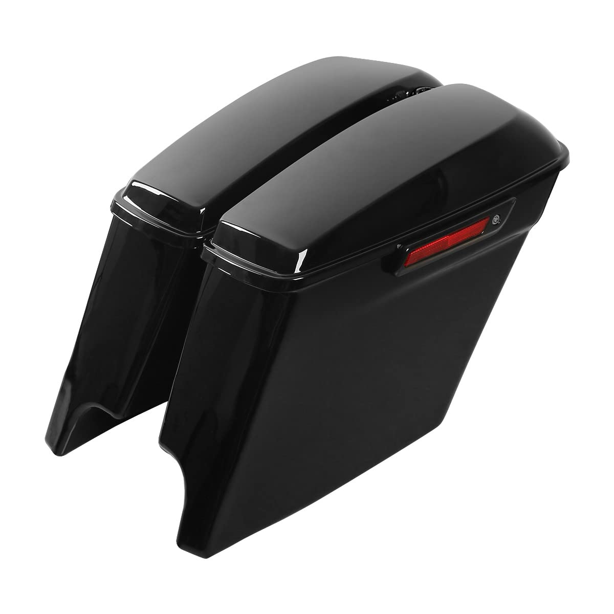 Tct-Motorparts Gloss Black 5 Inch Stretched Saddlebags Extended Saddle Bags W/Black Latches Fit For 2014-2024 Harley Touring Roa