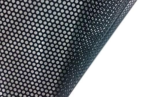 Vvivid One-Way Perforated Black Vinyl Privacy Window Film Adhesive Glass Wrap Roll (10Ft X 48 Inches)