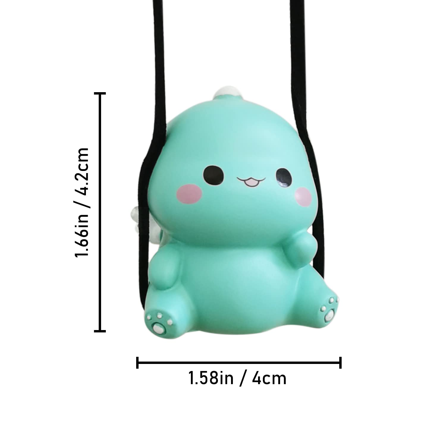Swinging Dinosaur Car Hanging Ornament For Rear View Mirror, Cute Car Decor Accessories Interior, Car Pendant Dinosaur Hanging Swing(Green)