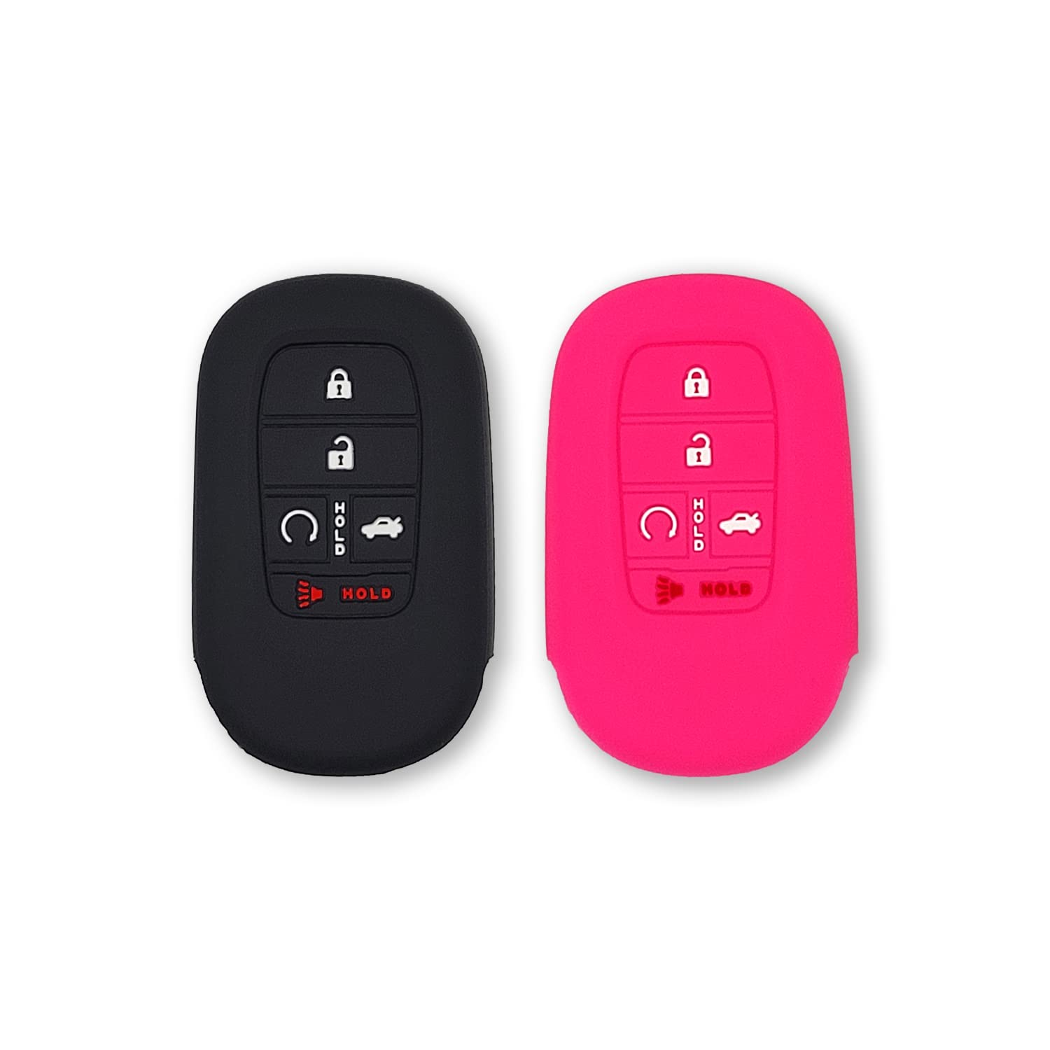Autobase Silicone Key Fob Cover For 2022 2023 2024 2025 2026 Honda Civic Accord Hr-V Cr-V Pilot Sport Si Ex Ex-L Touring | Car A
