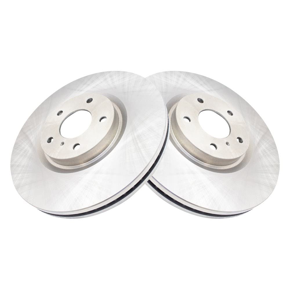 Trq Front Brake Rotors Set Vented Compatible With 2007-2008 Infiniti G35 2008-2013 G37 2014-2015 Q60