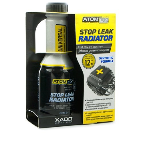 XADO ATOMEX Stop Leak Radiator Coolant Additive - Repair Seal, Restore Radiator Fluid Fix and Prevent Future Leaks (Bottle, 250