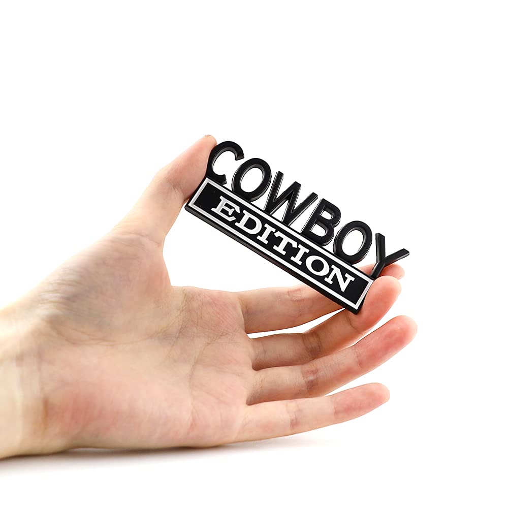 Carrun 2 Pcs Cowboy Edition Emblem Car Side Rear Front Trunk Door Fender Bumper Metal Badge 3D Sticker Fit For F-150 F250 F350 S