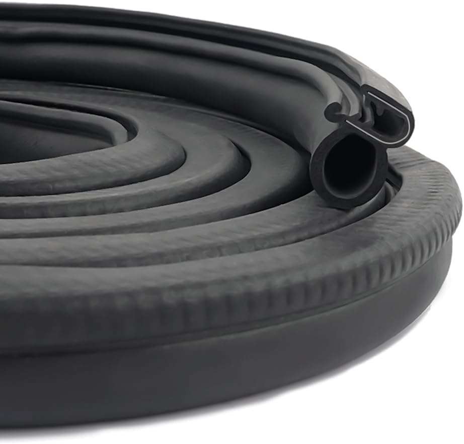 20Ft Car Door Weather Stripping Door Seal Strip,U-Shaped Rubber Edge Trim with Steel Strip Door Sealers for Door Frame of Car Tr