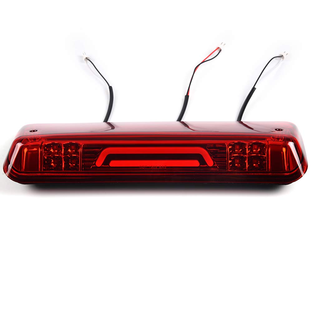 Cheda Led Third 3D Brake Lights, Compatible With 2004-2008 Ford F-150/Lobo, Red Lens Clear Housing Led Bar Tail Cargo Lamp, 7L3Z