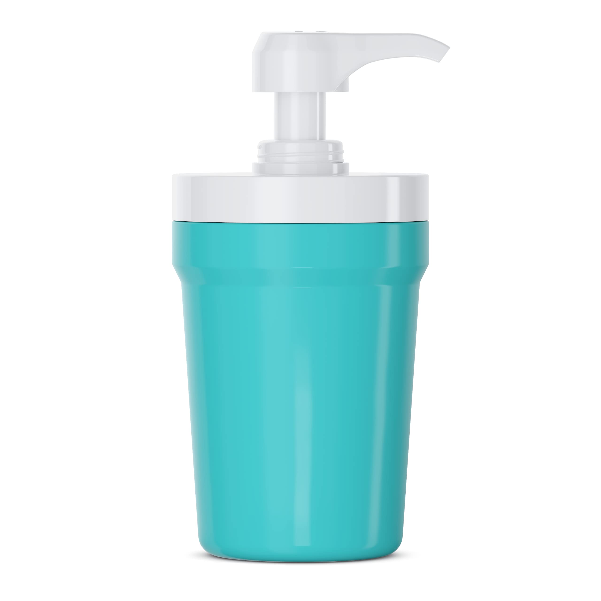 PumpCup Portable Hand Sanitizer Dispenser for Car Cup Holders (Solid Teal)