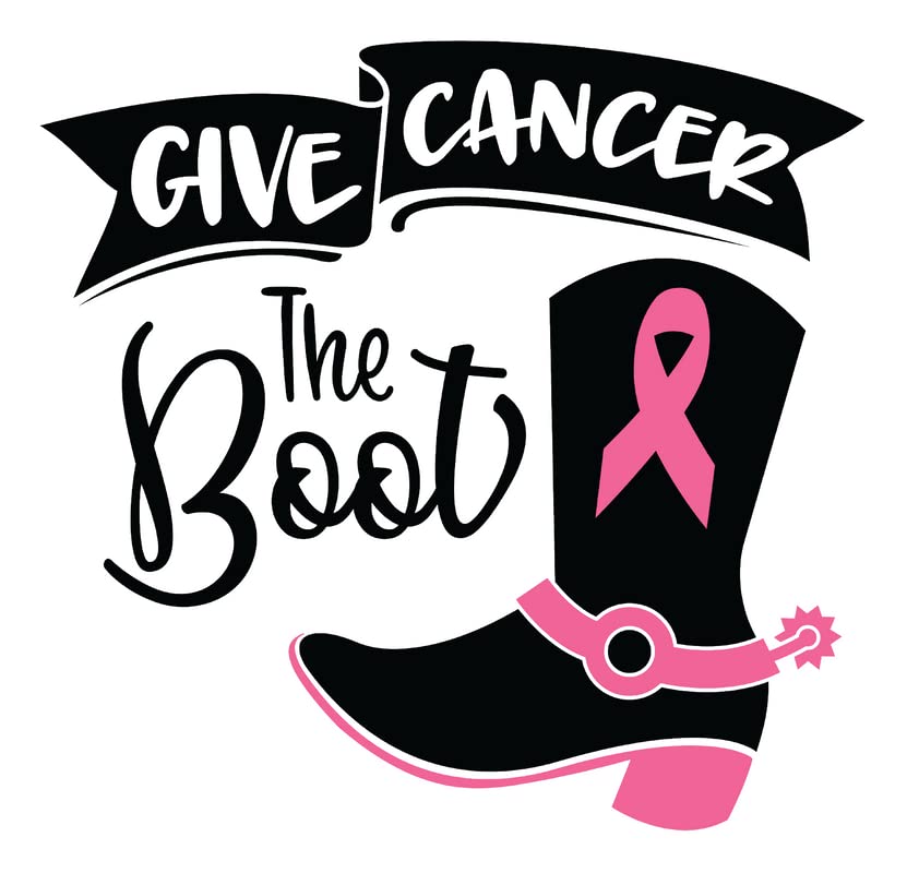 Give Cancer The Boot | Breast Cancer Awareness Month | Great Gift Idea|Decal Sticker|2 Pack| 5 Inch Stickers|S11700