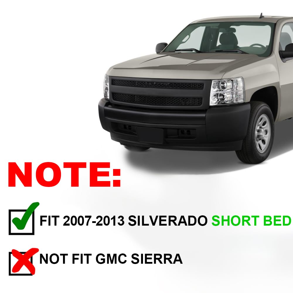 PIT66 Fender Flares, Fit 07-13 Chevy Silverado 1500 (ONLY Fit 5 '8 '' Bed, NOT Fit 6.5 '/8 ' Bed, NOT FIT Z71,Not Fit GMC Sierra