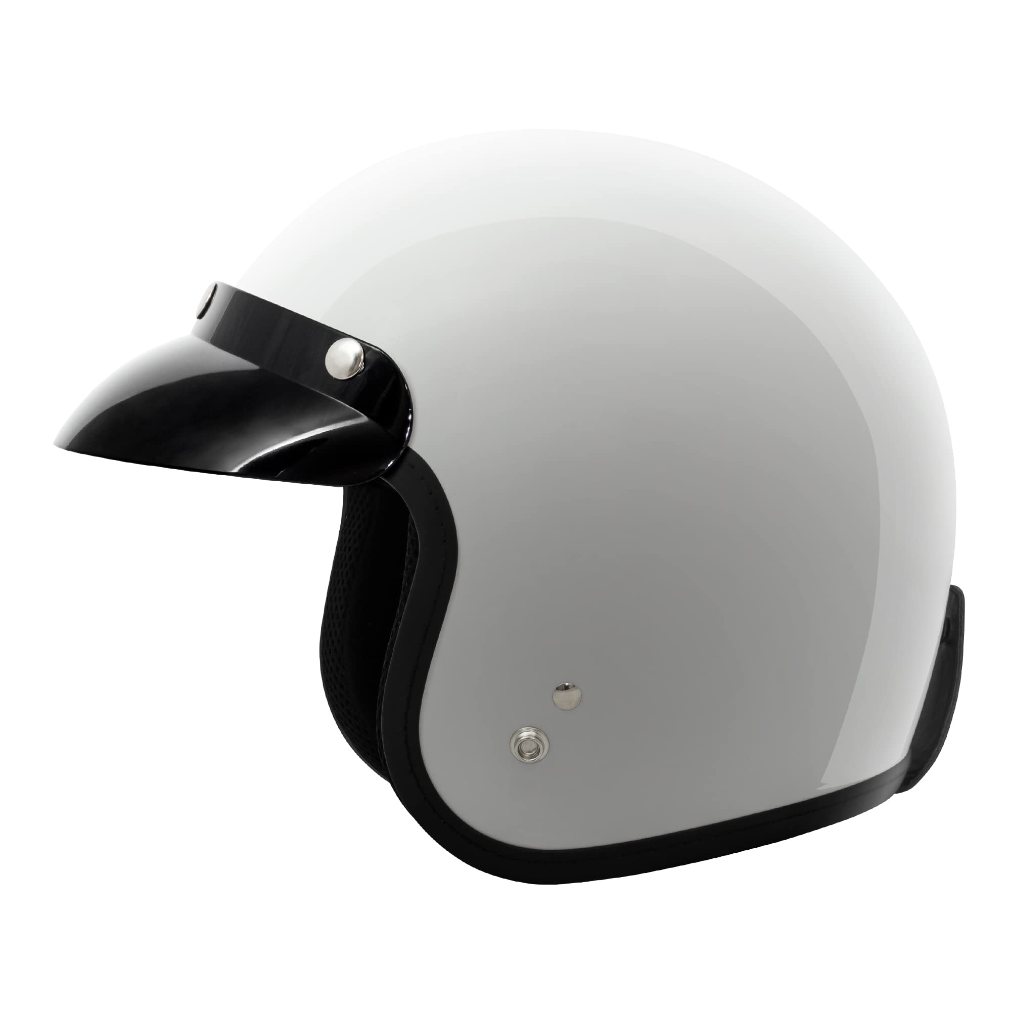 VCAN V85C 3/4 Open Face Motorcycle Helmet DOT Approved (Gloss White, X-Large)