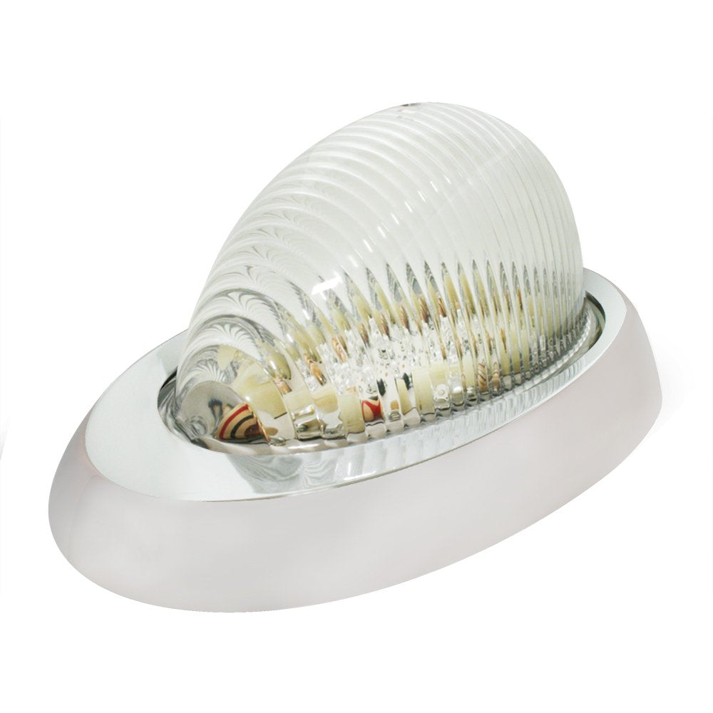 Gg Grand General 76373 Side Turn And Marker Amber/Clear 12 Led Light With Chrome Cover For Freightliner