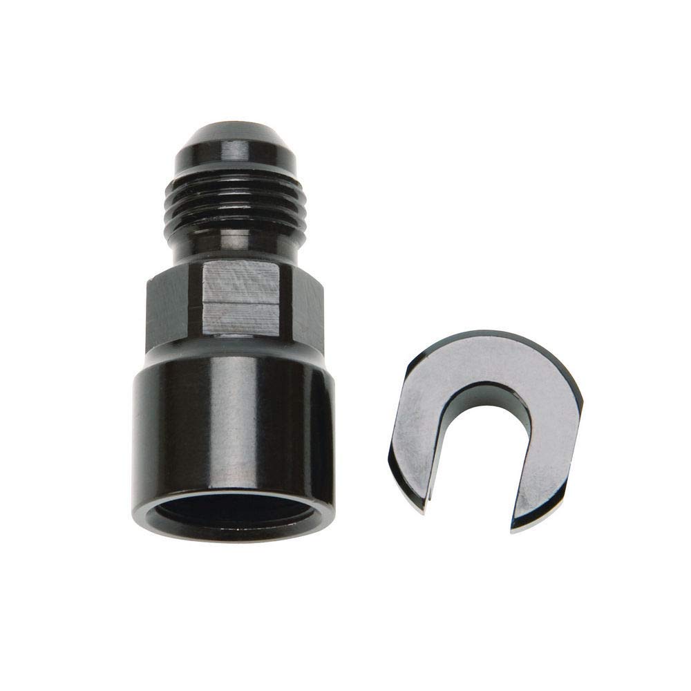 Russell/Edel 644123 Efi Adapter Fitting -6 An Male To 3/8 Sae Quick Disconnect Female Screw Type Blk Anodized Finish