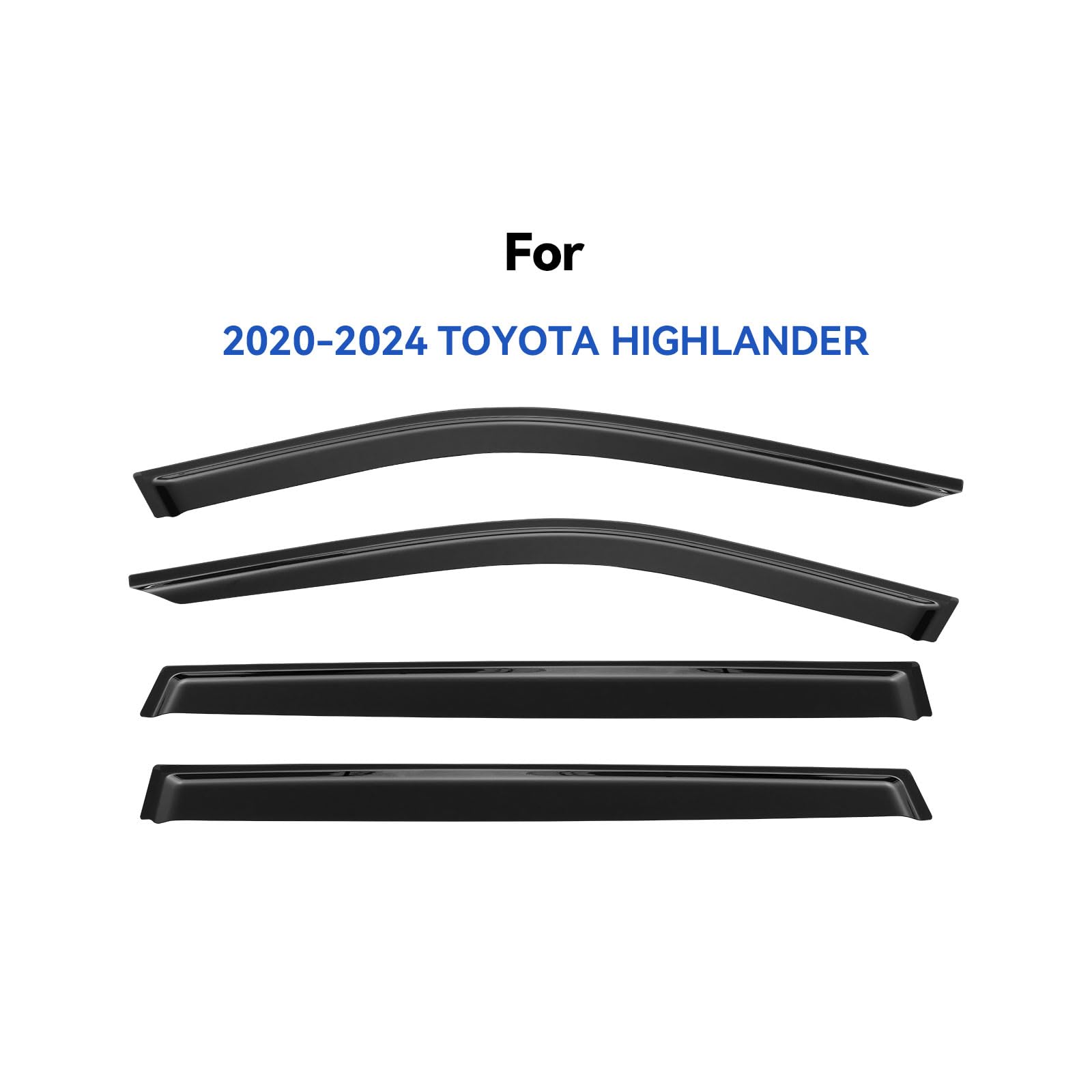 Window Visors Rain Guards for 2020-2025 Toyota Highlander, Out-Channel Window Vent Wind Deflectors Visors Shades for 20 21 22 23