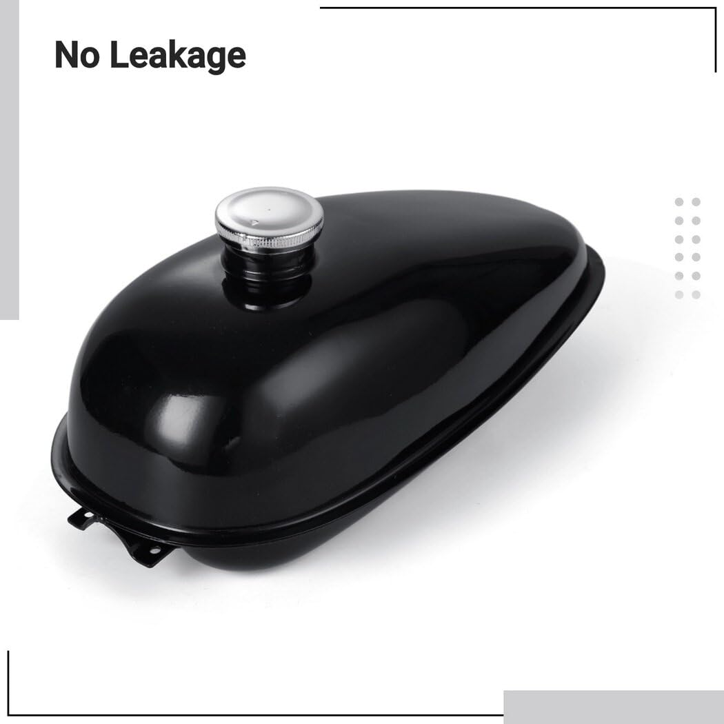 Yeesport Motorized Bike Fuel Tank, 4L / 1 Gal Replacement Gas Fuel Petrol Tank For 49Cc 66Cc 80Cc Motorized Bicycles, Easy To Install, Include Tank Cap & Switch Valve, Black (4L/1Gal) (4L/1Gal)