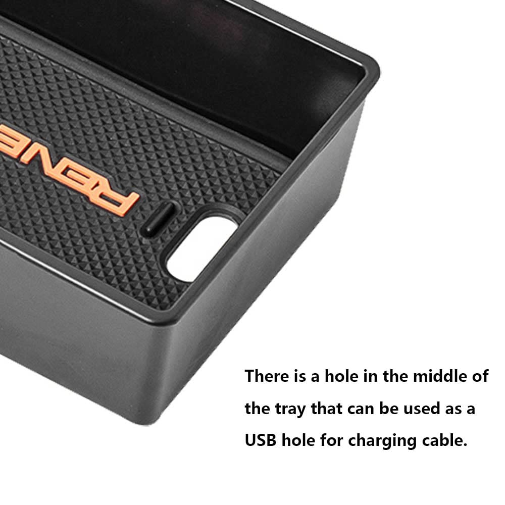 Edbetos Center Console Organizer Tray Compatible With Jeep Renegade Accessories 2015-2019 2020 2021 2022 Armrest Glove Box Secondary Storage (Orange Trim)