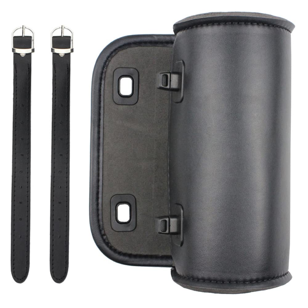kucehiup Motorcycle Handlebar Bag,Tool Bag PU Leather Universal Barrel Roll Bag Motorcycle Fork Bag Saddlebags Sissy Bar Pouch S