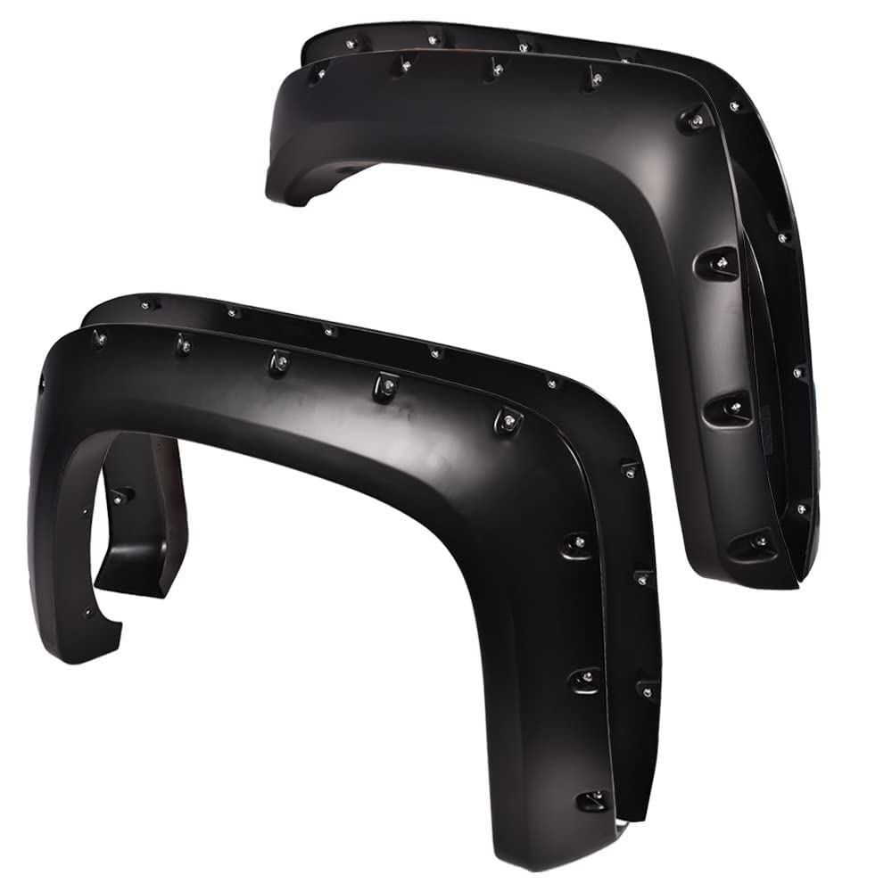 PIT66 Fender Flares, Compatible With Chevy Silverado 1500 07-13/Silverado 07-14 2500 HD 3500 HD (Fit for 6.5/8 ft, NOT for 5.8ft