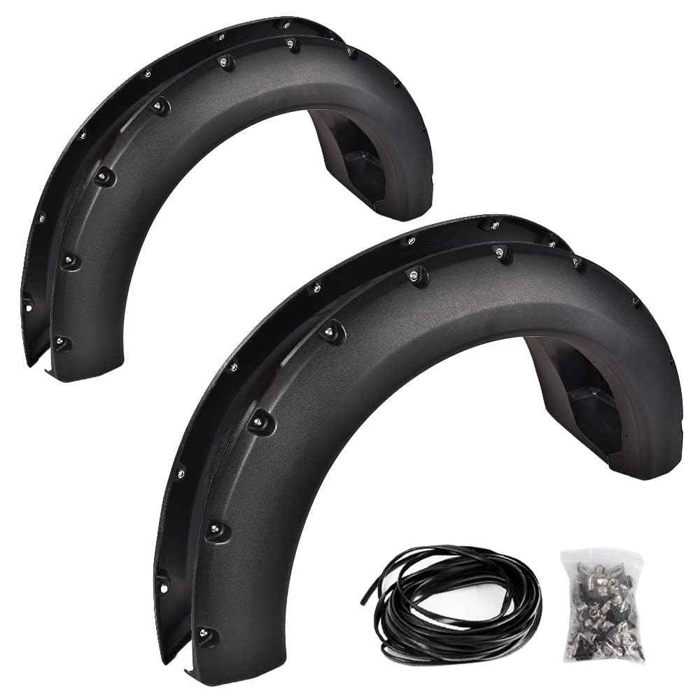 G-PLUS Pocket Riveted Fender Flares Compatible with 2004-2008 Ford F150 Styleside with 66.0/67.0/78.0/96.0 Bed (Not Fit 