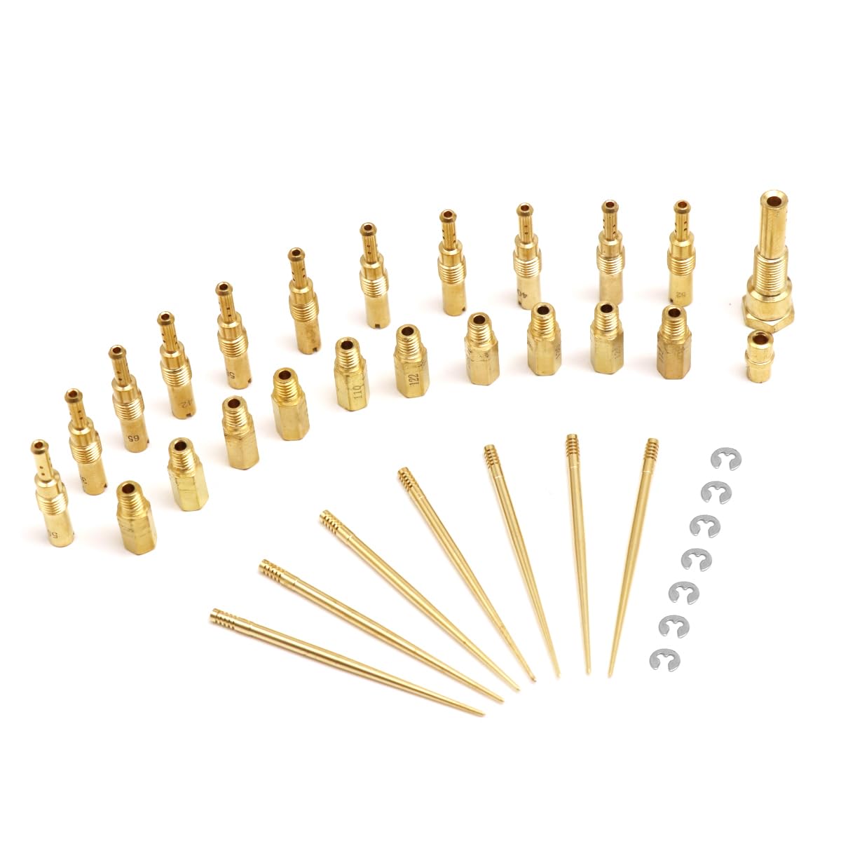 30pcs Carburetor Carb Main Slow/Pilot Jet Injection Nozzle Emulsion Tube Kit Nozzle Holder for CV-K PW-K PW-M PE26/28 FCR PD Cra