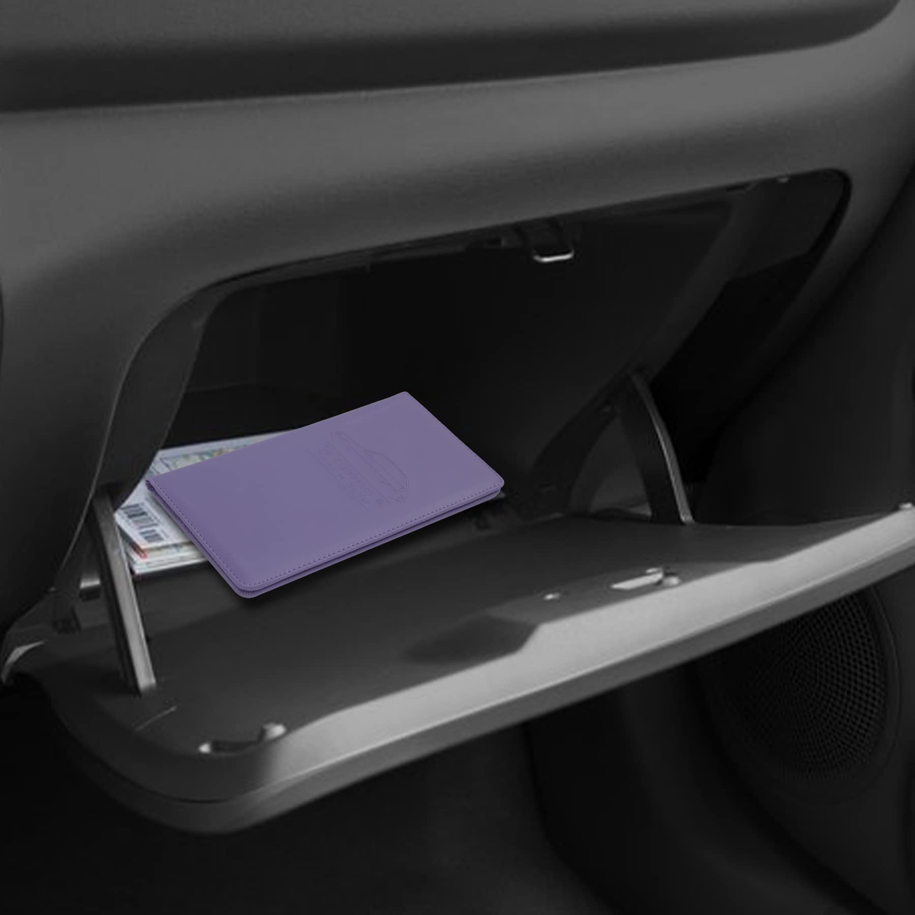 Dalueery.H Car Registration And Insurance Holder Registration And Insurance Card Holder Car Essentials For Women(Purple)