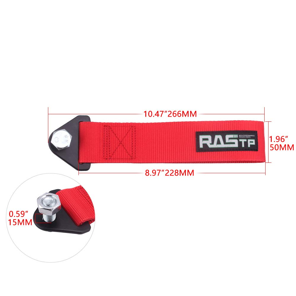 Rastp High Strength Racing Tow Strap (Red)
