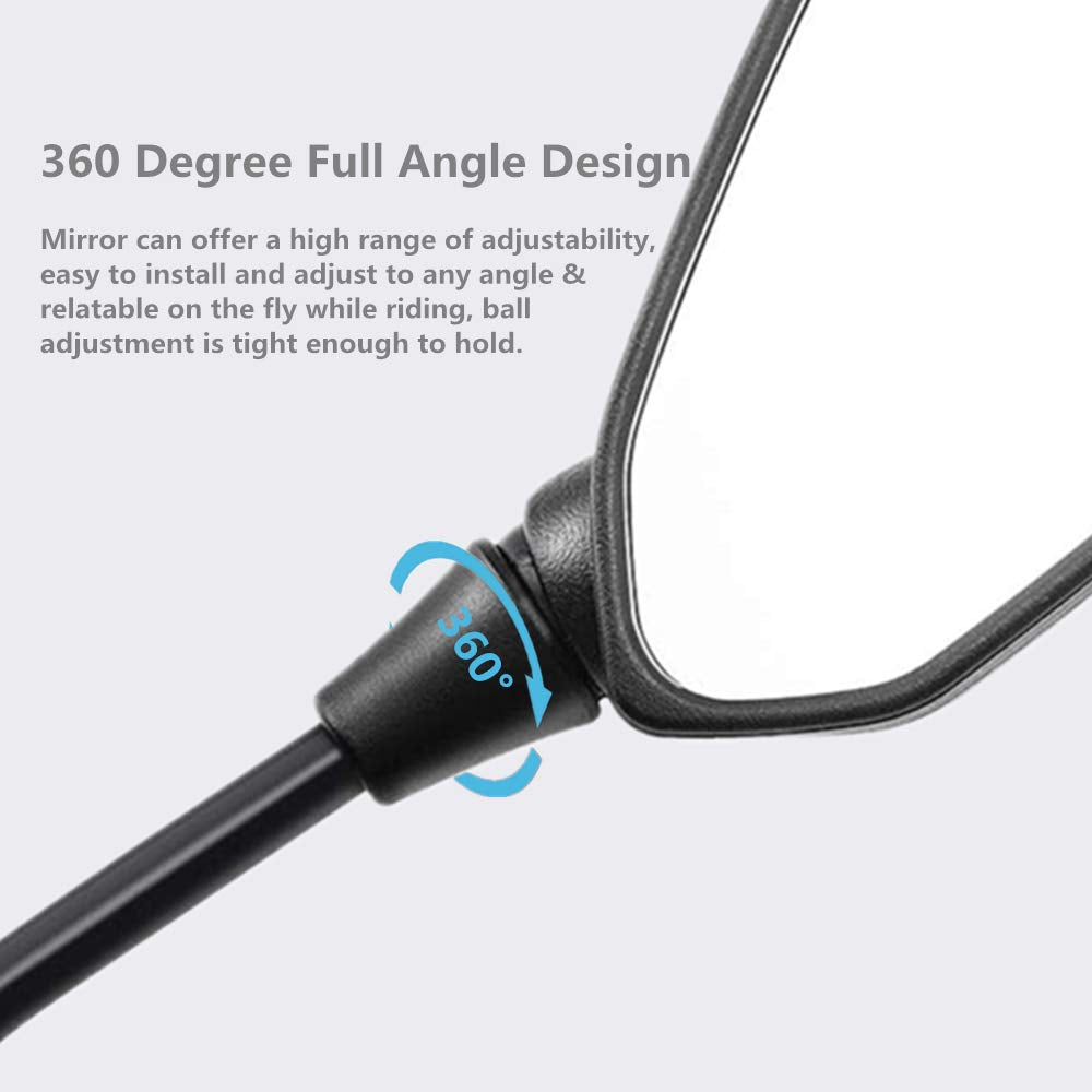 【2021 Upgraded】Motorcycle Convex Rear View Mirror, Mirrors For Bike ,Motorcycle ,Atv,Scooter, With 10Mm Bolt, With 7/8" Handle Bar Mount Clamp Compatible With Cruiser, Suzuki, Honda,Victory And More