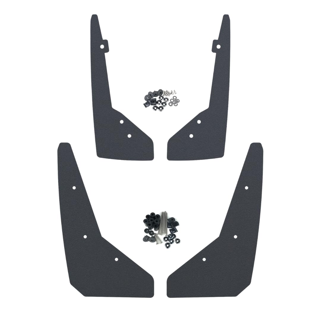 RokBlokz Splash Guards for 2015-2019 Compatible with Ford Mustang - Rock Guards Fit V6 - Ecoboost - and GT Models (Not GT350/500) (Black, Set of 4 - Front and Rear)