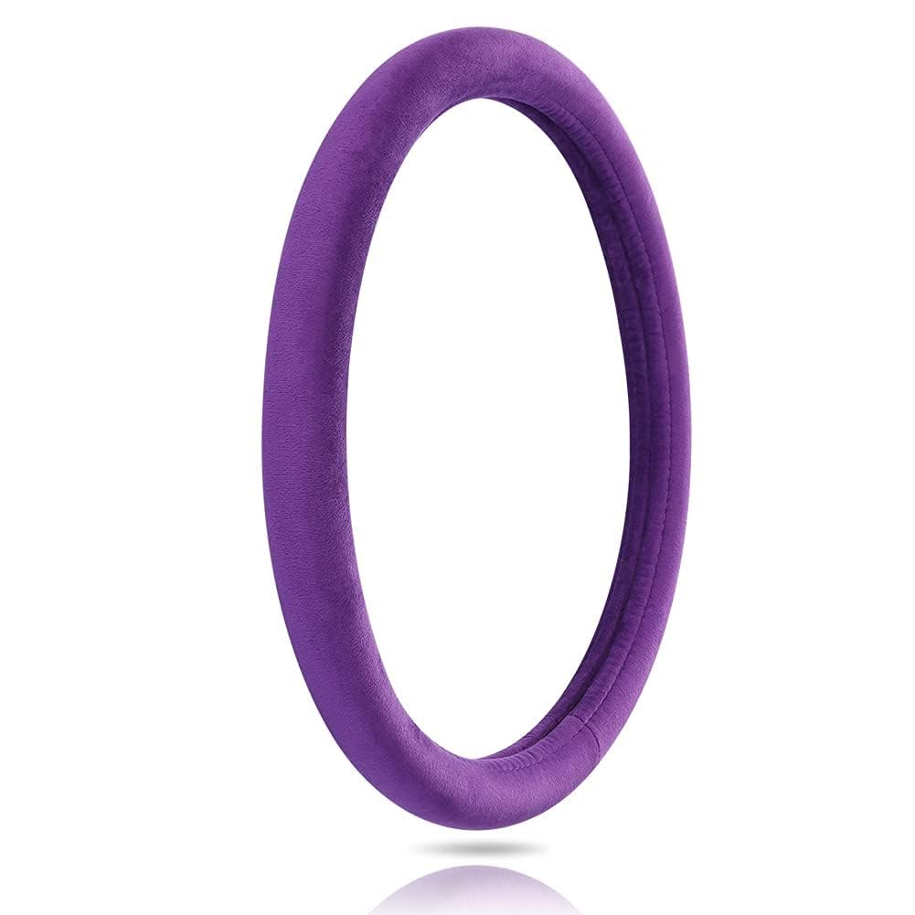 Otostar Soft Velvet Steering Wheel Cover, Universal Luxury Steering Wheel Protector Car Interior Accessories 15 Inch (Purple)