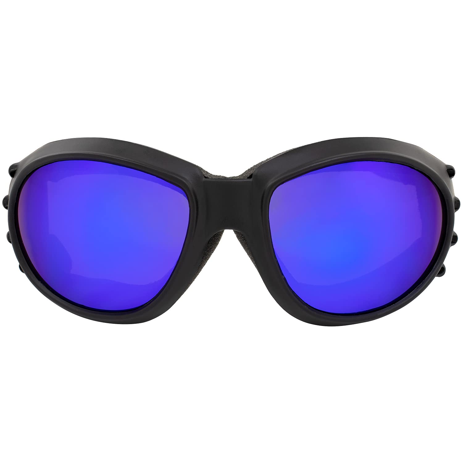 Birdz Eyewear Eagle Padded Sport Riding Goggle Matte 2 Pairs Matte Black Frames With Reflectech Red/Blue Mirror Lens