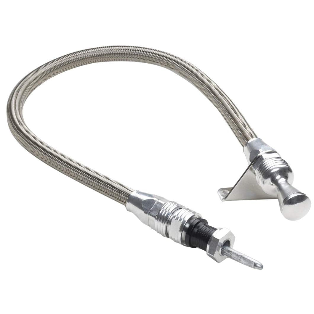 Lokar 1211144 Anchor-Tight Brite Firewall Mount Transmission Dipstick With Lock For Th350/400 Transmissionmission