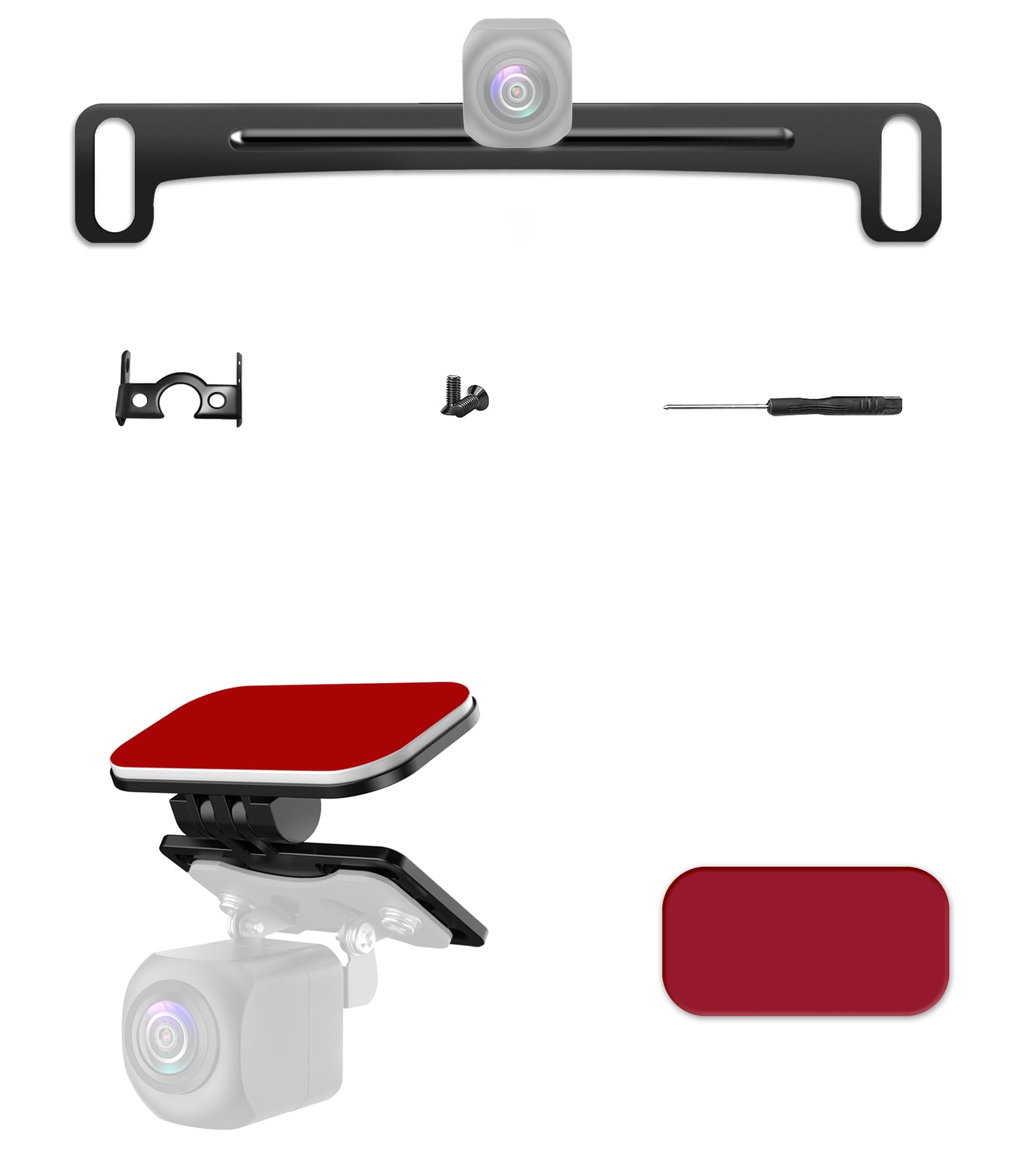 Back Up Camera License Plate Mount,Pixelman Universal Backup Camera Mounting Bracket And Rear Camera Window Mount,Dash Cam Mirro