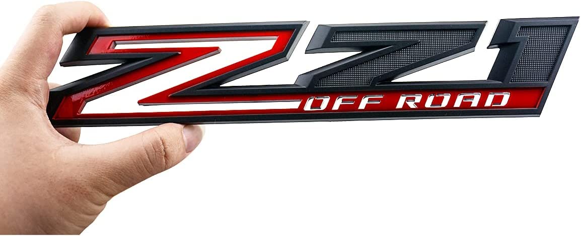 2Pack 2019-2025 Oem Z71 Off Road Emblems Side Decals Badges Compatible With Fits Silverado Offroad Parts 84632695 (Black Red)