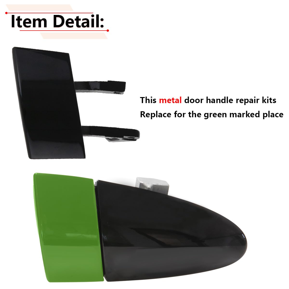 RLB-HILON Metal Right Door Handle Repair Kits Compatible with Honda CRZ CR-Z 2011 2012 2013 2014 2015 Year, Black Color