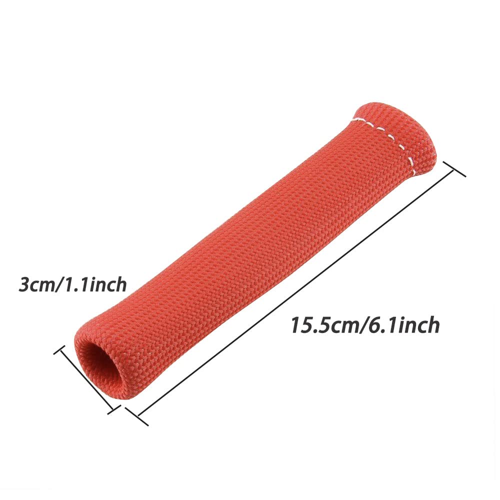 Spark Plug Wire Heat Shield & Sleeve - 2500 High Temp Heat Tape Protection - 8 Pack (Red)