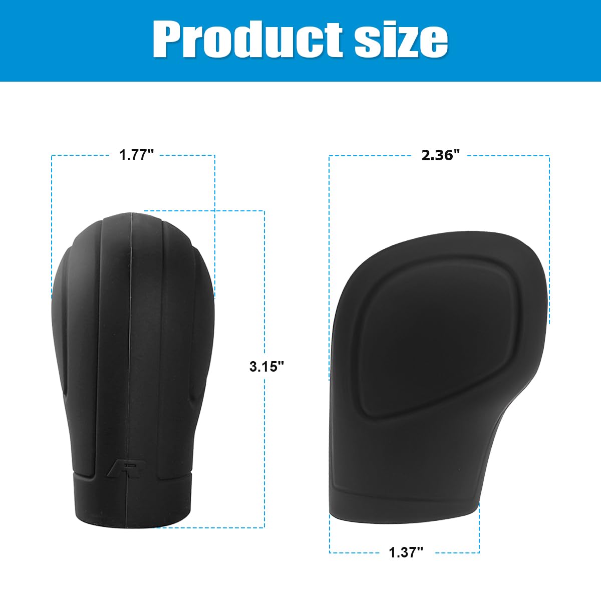 Aicel 2 Pcs Car Gear Shift Knob Cover, Elastic Silicone Car Automatic Shift Protector Cover, Universal Anti-Slip Auto Knob Gear