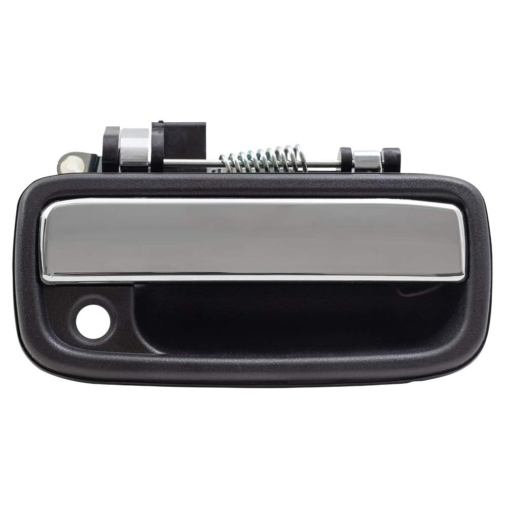 AutoandArt Brock Replacement Passengers Front Outside Black with Chrome Lever Door Handle compatible with 1995-2004 Tacoma Pickup Truck 6921035030