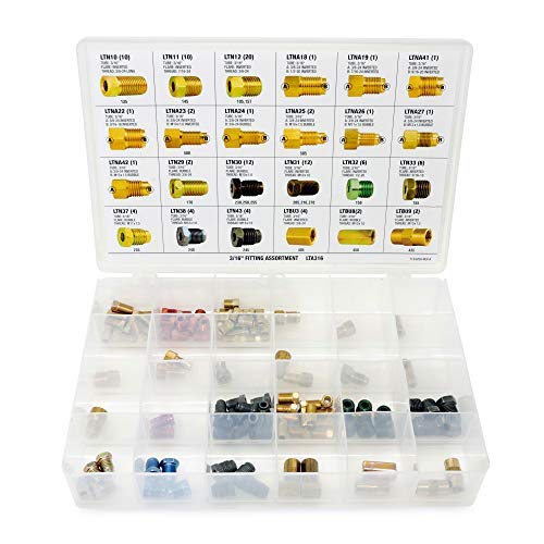 4Lifetimelines 3/16'' Fitting Assortment, Union, Adapter Kit - 24 Sku; 110 Pieces, 90 Fittings, 12 Adapters, 8 Union, Shatter Re
