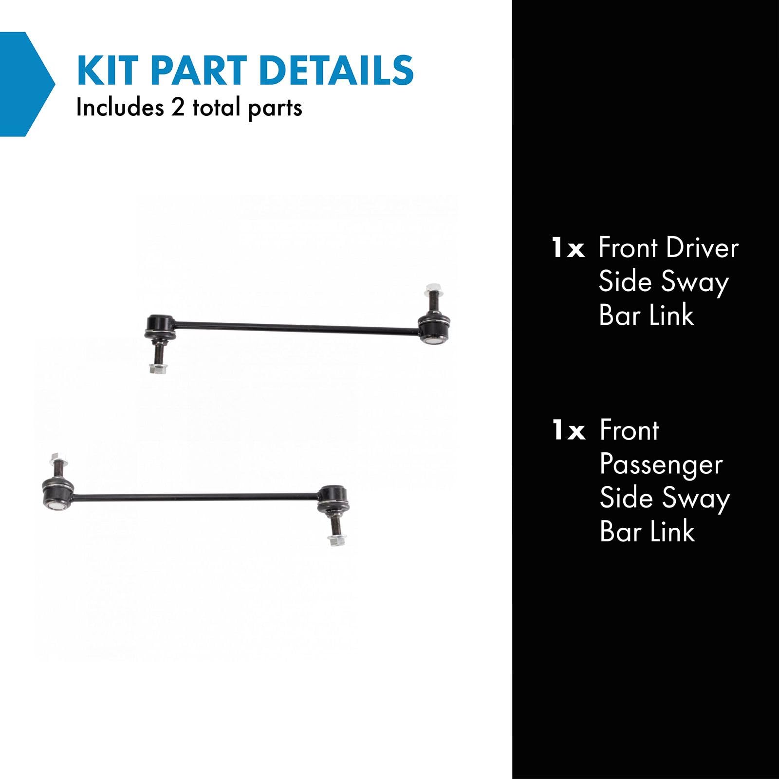 Trq Front Sway Bar Stabilizer Link Set Compatible With 2019-2022 Honda Passport 2016-2022 Pilot 2017-2022 Ridgeline