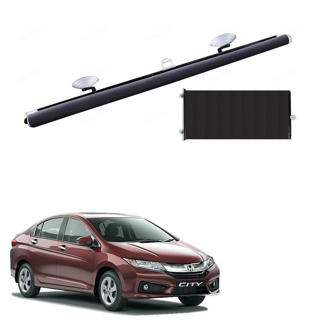 Plastic Car Front/Rear Glass Windshield Folding Roller Sunshade Self Retractable Design, Locks Sun Heat and U V Rays Protection 